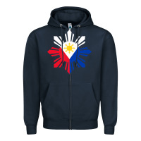 Navy philippine flag hoodie pinoy flag filipino shirt pinoy sun Zipper Hoodie - linhVisuals