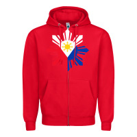 Red philippine flag hoodie pinoy flag filipino shirt pinoy sun Zipper Hoodie - linhVisuals