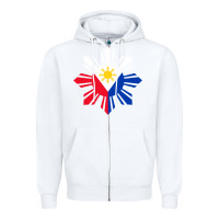 White philippine flag hoodie pinoy flag filipino shirt pinoy sun Zipper Hoodie - linhVisuals