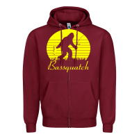Burgundy bassquatch bigfoot Zipper Hoodie - linhVisuals