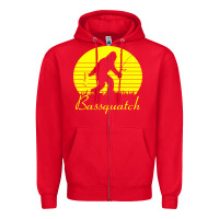 Red bassquatch bigfoot Zipper Hoodie - linhVisuals