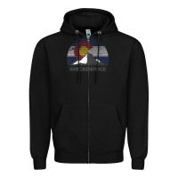 Black breckenridge colorado x co flag mountain peak raglan baseball tee Zipper Hoodie - linhVisuals