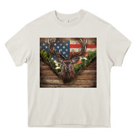 Cream usa deer hunting Heavy Core Tee - CowGirlArtShop