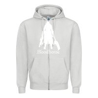 Dove Grey bloodborne zipped Zipper Hoodie - linhVisuals