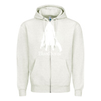 Oatmeal Heather bloodborne zipped Zipper Hoodie - linhVisuals