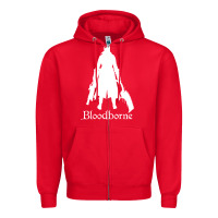 Red bloodborne zipped Zipper Hoodie - linhVisuals