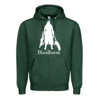 Sports Green bloodborne zipped Zipper Hoodie - linhVisuals