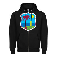 Black west indies cricket Zipper Hoodie - linhVisuals