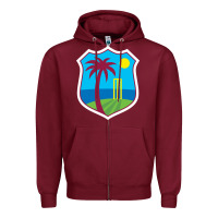Burgundy west indies cricket Zipper Hoodie - linhVisuals