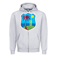 Heather Grey west indies cricket Zipper Hoodie - linhVisuals