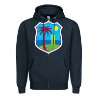 Navy west indies cricket Zipper Hoodie - linhVisuals