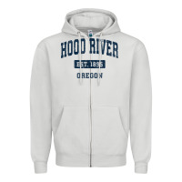 Dove Grey hood river oregon or vintage sports established navy design t shirt Zipper Hoodie - linhVisuals