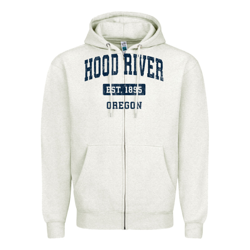 Hood River Oregon Or Vintage Sports Established Navy Design T Shirt Zipper Hoodie by linhVisuals | Teevron