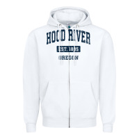 White hood river oregon or vintage sports established navy design t shirt Zipper Hoodie - linhVisuals