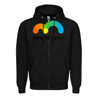 Black miami open Zipper Hoodie - linhVisuals