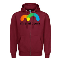 Burgundy miami open Zipper Hoodie - linhVisuals