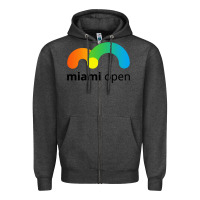 Charcoal Heather miami open Zipper Hoodie - linhVisuals