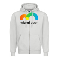 Dove Grey miami open Zipper Hoodie - linhVisuals