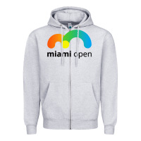 Heather Grey miami open Zipper Hoodie - linhVisuals