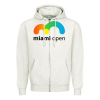 Oatmeal Heather miami open Zipper Hoodie - linhVisuals