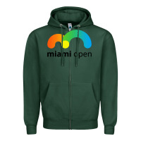 Sports Green miami open Zipper Hoodie - linhVisuals