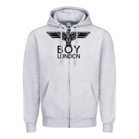 Heather Grey boy london Zipper Hoodie - linhVisuals