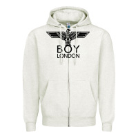 Oatmeal Heather boy london Zipper Hoodie - linhVisuals