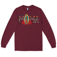 Burgundy Mama Our Lady Long Sleeve Tee - CowhideDigitalArt