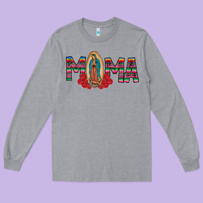 Mama Our Lady Long Sleeve Tee Designed By Cowhidedigitalart