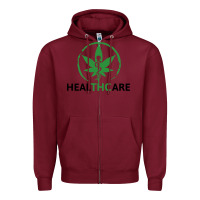 Burgundy healthcare thc marijuana cannabis medical Zipper Hoodie - linhVisuals