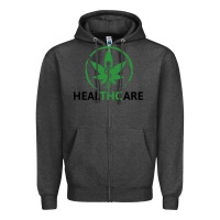 Charcoal Heather healthcare thc marijuana cannabis medical Zipper Hoodie - linhVisuals