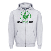 Heather Grey healthcare thc marijuana cannabis medical Zipper Hoodie - linhVisuals