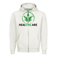 Oatmeal Heather healthcare thc marijuana cannabis medical Zipper Hoodie - linhVisuals