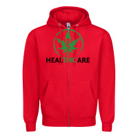 Red healthcare thc marijuana cannabis medical Zipper Hoodie - linhVisuals