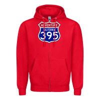 Red california usa highway 395 hiking fishing climbing adventure premium Zipper Hoodie - linhVisuals