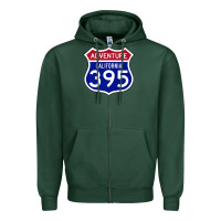 Sports Green california usa highway 395 hiking fishing climbing adventure premium Zipper Hoodie - linhVisuals