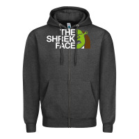 Charcoal Heather the shrek face Zipper Hoodie - linhVisuals