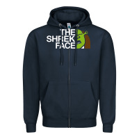 Navy the shrek face Zipper Hoodie - linhVisuals