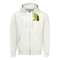 Oatmeal Heather the shrek face Zipper Hoodie - linhVisuals