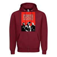 Burgundy nobody expects the spanish inquisition Zipper Hoodie - linhVisuals