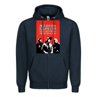 Navy nobody expects the spanish inquisition Zipper Hoodie - linhVisuals
