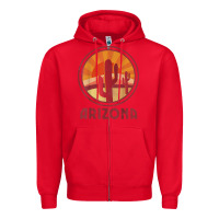 Red arizona cactus sunset scene graphic t shirt Zipper Hoodie - linhVisuals