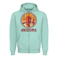 Seafoam arizona cactus sunset scene graphic t shirt Zipper Hoodie - linhVisuals