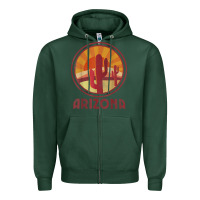 Sports Green arizona cactus sunset scene graphic t shirt Zipper Hoodie - linhVisuals
