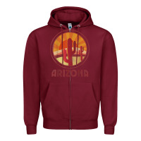 Burgundy arizona cactus sunset scene graphic t shirt Zipper Hoodie - linhVisuals