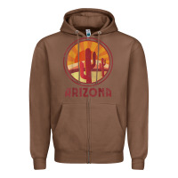 Chestnut arizona cactus sunset scene graphic t shirt Zipper Hoodie - linhVisuals