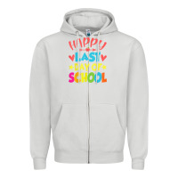 Dove Grey happy last day of school teacher boys girls school last day Zipper Hoodie - linhVisuals