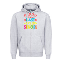 Heather Grey happy last day of school teacher boys girls school last day Zipper Hoodie - linhVisuals