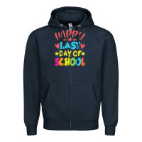 Navy happy last day of school teacher boys girls school last day Zipper Hoodie - linhVisuals