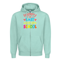 Seafoam happy last day of school teacher boys girls school last day Zipper Hoodie - linhVisuals